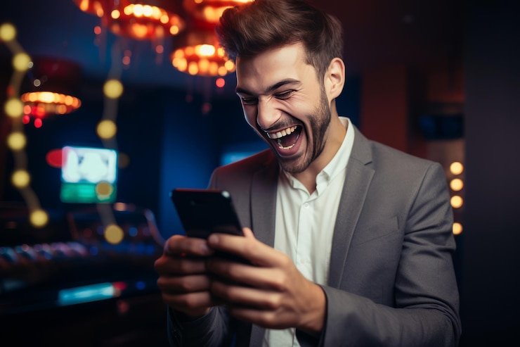 Pengguna dewasa memeriksa referral di ponsel